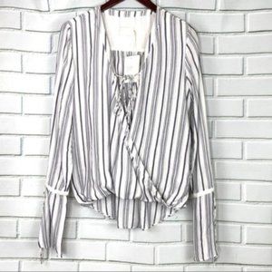 COPY - REVOLVE TJD Aries Navy Nautical Stripe Bell Sleeve boho